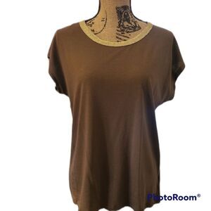 Michael Michael Kors top with gold tone detailed collar size M
